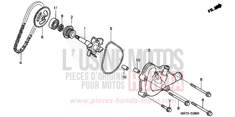 WATER PUMP for Varadero MUTE BLACK METALLIC (NH359) from 2001