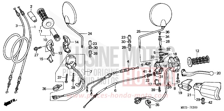 SWITCH/CABLE for Varadero MUTE BLACK METALLIC (NH359) from 2001
