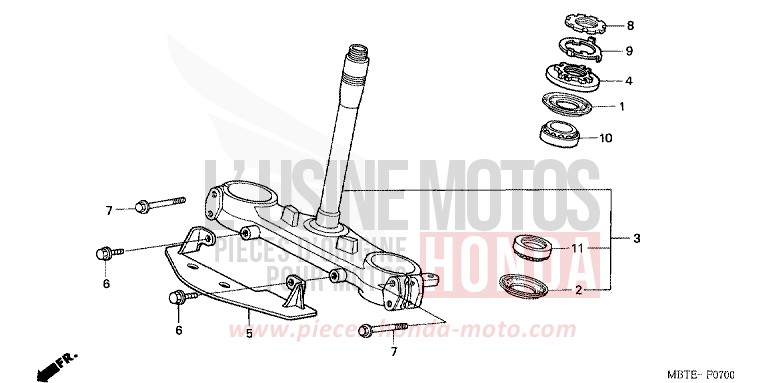 STEERING STEM for Varadero MUTE BLACK METALLIC (NH359) from 2001