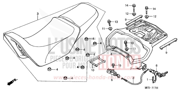 SEAT for Varadero MUTE BLACK METALLIC (NH359) from 2001