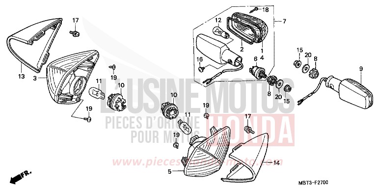 WINKER for Varadero MUTE BLACK METALLIC (NH359) from 2001