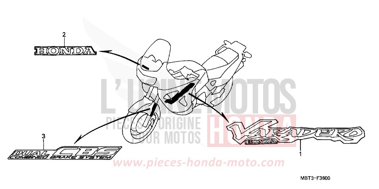 MARK for Varadero MUTE BLACK METALLIC (NH359) from 2001