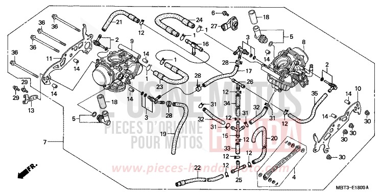 CARBURETOR (ASSY.) for Varadero CANDY GLORY RED-U (R101) from 2002