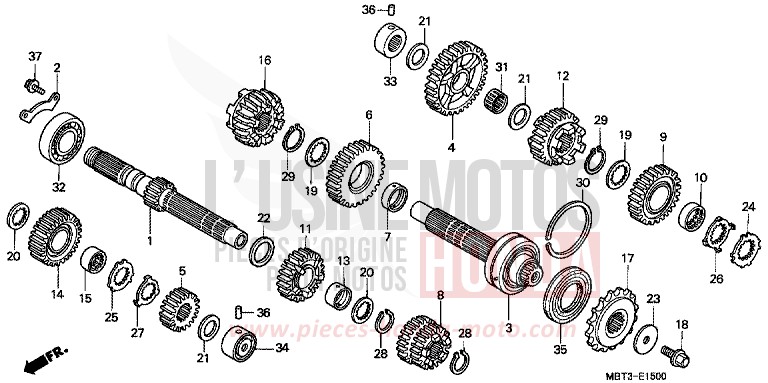 TRANSMISSION for Varadero CANDY XENON BLUE (PB324) from 2002