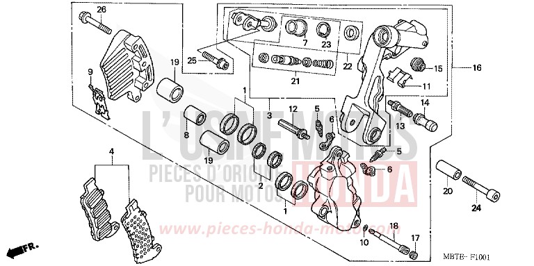 FRONT BRAKE CALIPER (2) for Varadero CANDY XENON BLUE (PB324) from 2002