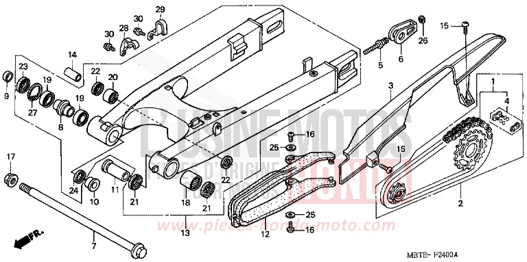 SWINGARM for Varadero CANDY XENON BLUE (PB324) from 2002