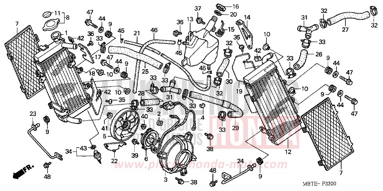RADIATOR for Varadero CANDY XENON BLUE (PB324) from 2002