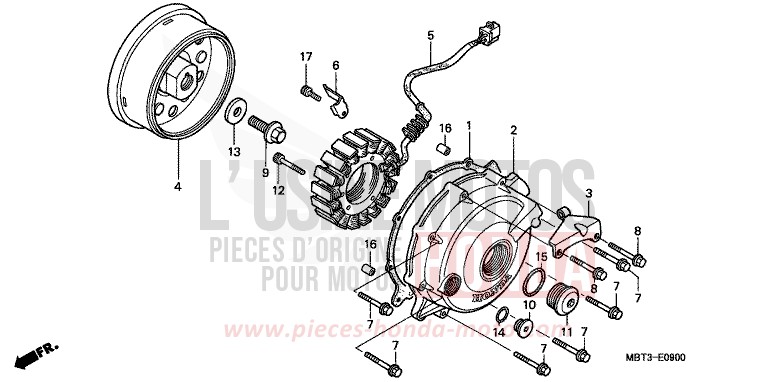 GENERATORE per Varadero MUTE BLACK METALLIC (NH359) del 2002