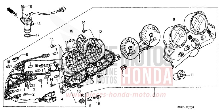 METER for Varadero MUTE BLACK METALLIC (NH359) from 2002