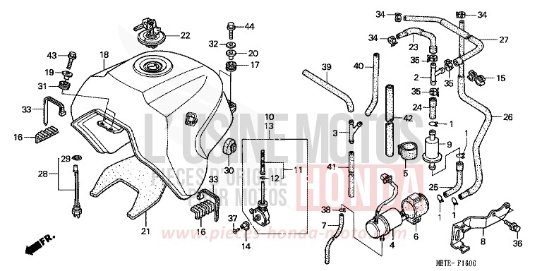 FUEL TANK for Varadero MUTE BLACK METALLIC (NH359) from 2002