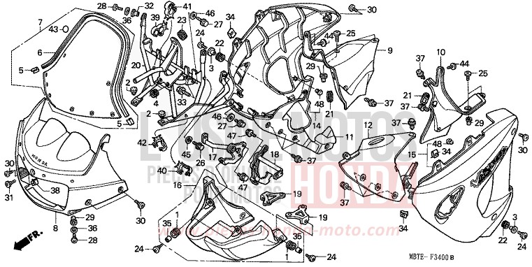 COWL for Varadero MUTE BLACK METALLIC (NH359) from 2002