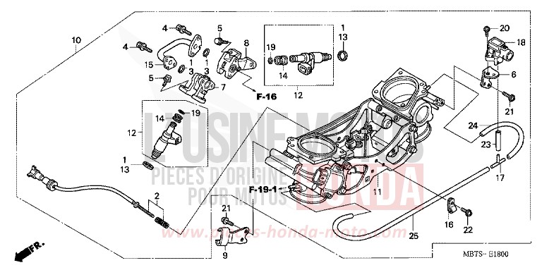 THROTTLE BODY (ASSY.) for Varadero CANDY GLORY RED-U (R101) from 2003