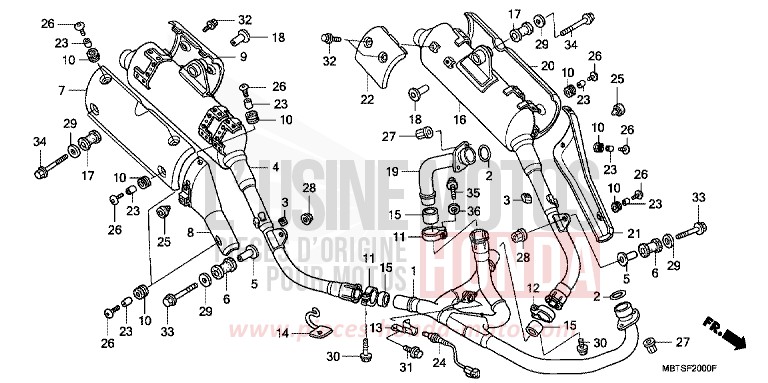 EXHAUST MUFFLER for Varadero PEARL BREEZY BLUE (PB341) from 2003