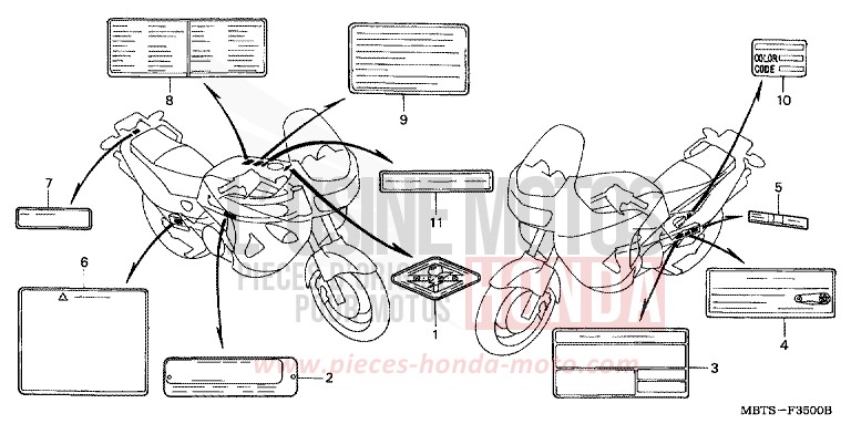 CAUTION LABEL for Varadero SHIELD SILVER METALLIC (NH480) from 2003