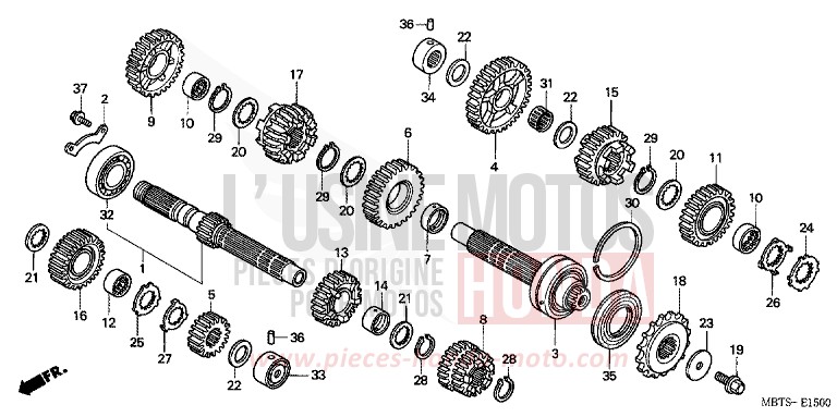 TRASMISSIONE per Varadero MUTE BLACK METALLIC (NH359) del 2004