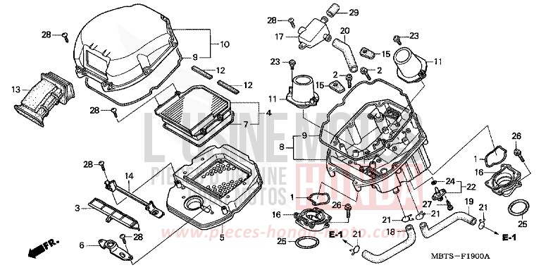 AIR CLEANER for Varadero MUTE BLACK METALLIC (NH359) from 2004
