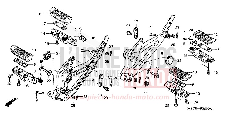 STEP for Varadero MUTE BLACK METALLIC (NH359) from 2004