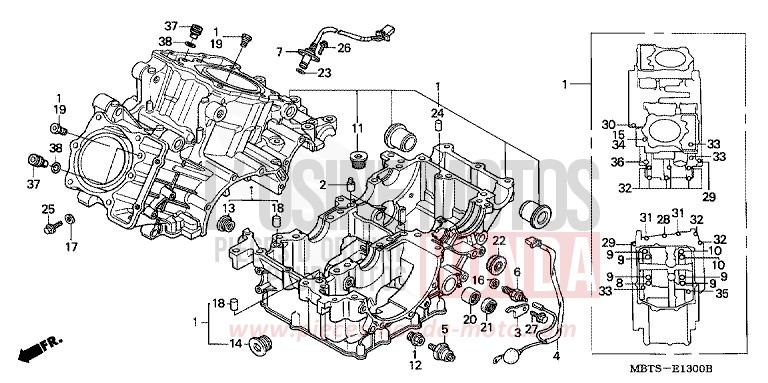 CRANKCASE for Varadero PEARL BREEZY BLUE (PB341) from 2004