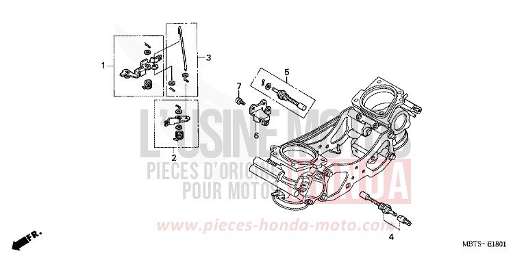 THROTTLE BODY (COMPONENT PARTS) for Varadero PEARL BREEZY BLUE (PB341) from 2004