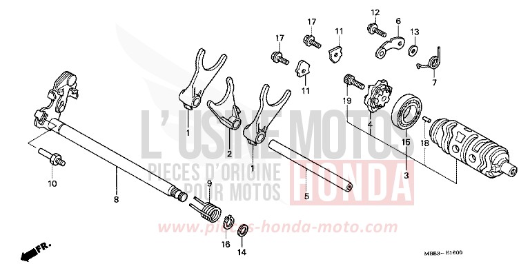 GEARSHIFT DRUM for Varadero SHIELD SILVER METALLIC (NH480) from 2004