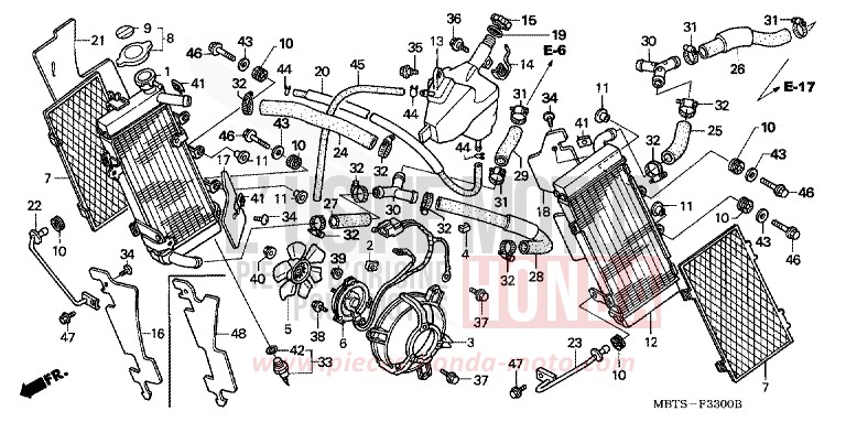 RADIATOR for Varadero SHIELD SILVER METALLIC (NH480) from 2004