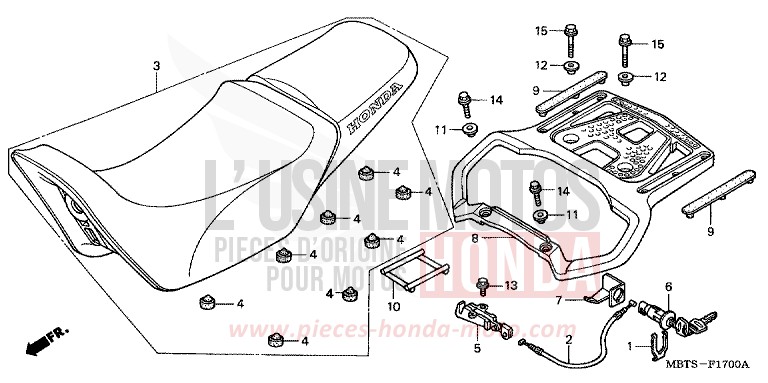 SEAT for Varadero MUTE BLACK METALLIC (NH359) from 2005