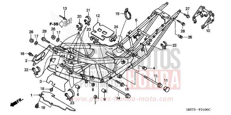 FRAME BODY (XL1000V) for Varadero MUTE BLACK METALLIC (NH359) from 2005