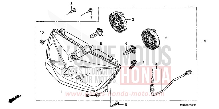 HEADLIGHT for Varadero PEARL BREEZY BLUE (PB341) from 2005