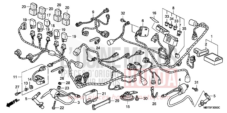 WIRE HARNESS (XL1000V) for Varadero MUTE BLACK METALLIC (NH359) from 2006