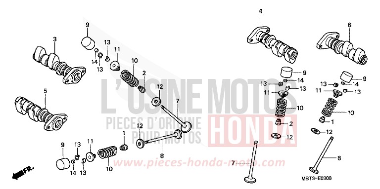 CAMSHAFT/VALVE for Varadero PEARL BREEZY BLUE (PB341) from 2006