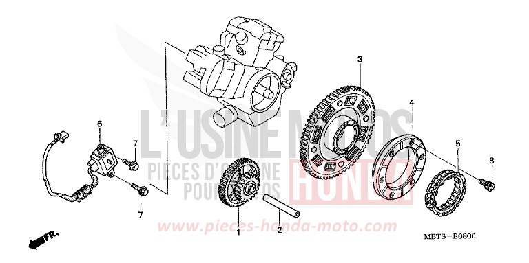 PULSE GENERATOR/ STARTING CLUTCH for Varadero SHIELD SILVER METALLIC (NH480) from 2006