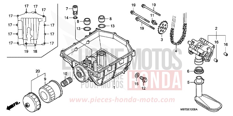 OIL PUMP for Varadero SHIELD SILVER METALLIC (NH480) from 2006