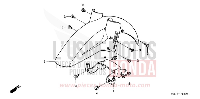 FRONT FENDER for Varadero SHIELD SILVER METALLIC (NH480) from 2006