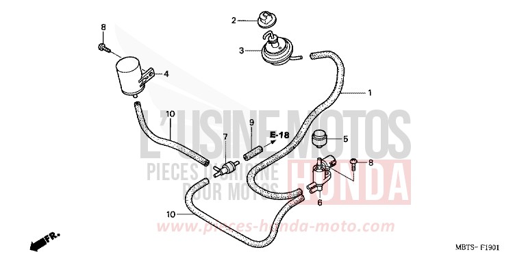 BYPASS CONTROL SOLENOID VALVE for Varadero SHIELD SILVER METALLIC (NH480) from 2006