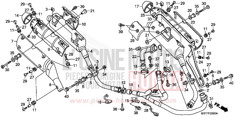 EXHAUST MUFFLER for Varadero CHEVALIER SILVER METALLIC (NHA83) from 2007