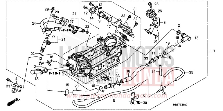 THROTTLE BODY for Varadero CHEVALIER SILVER METALLIC (NHA83) from 2008