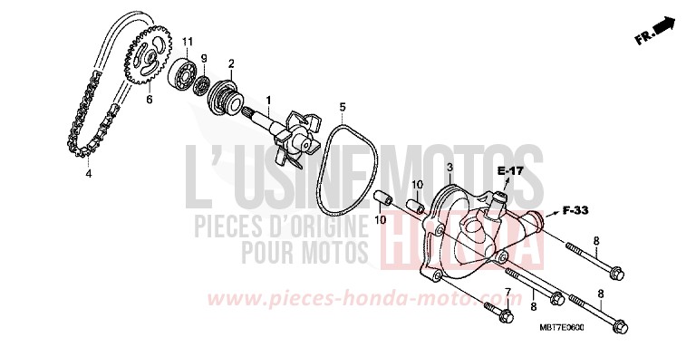 WATER PUMP for Varadero ECLIPSE ORANGE METALLIC (YR290) from 2008