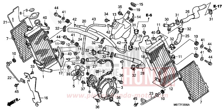 RADIATOR for Varadero ECLIPSE ORANGE METALLIC (YR290) from 2008