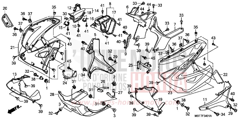 UNDER COWL for Varadero PEARL CONCOURS BLACK (NHA65) from 2008