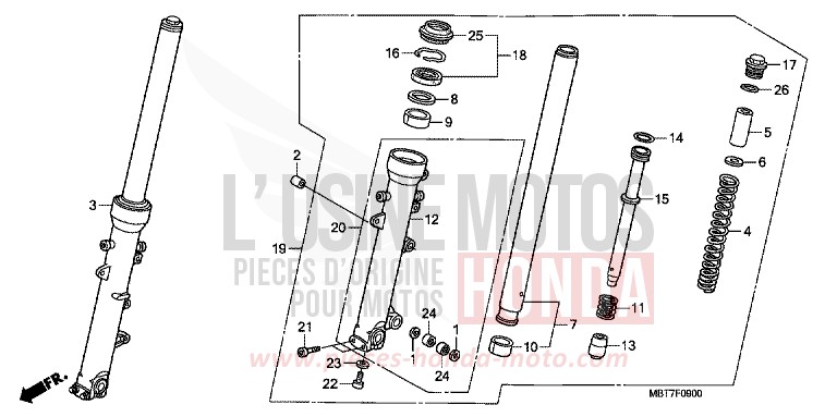 FRONT FORK (XL1000V) for Varadero BARLEY YELLOW METALLIC (Y199) from 2009