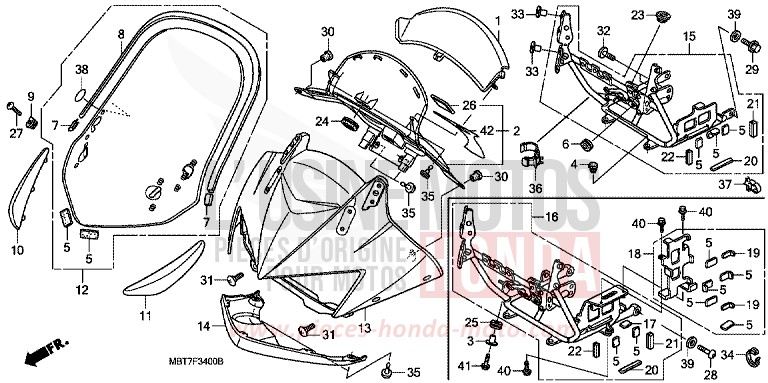 UPPER COWL for Varadero CHEVALIER SILVER METALLIC (NHA83) from 2009