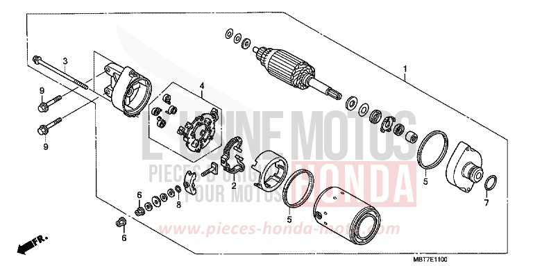 STARTING MOTOR for Varadero PEARL CONCOURS BLACK (NHA65) from 2009