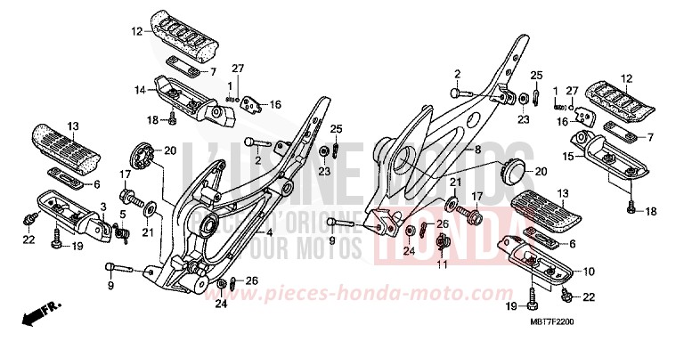 STEP for Varadero PEARL CONCOURS BLACK (NHA65) from 2009