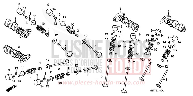 CAMSHAFT/VALVE for Varadero CHEVALIER SILVER METALLIC (NHA83) from 2010
