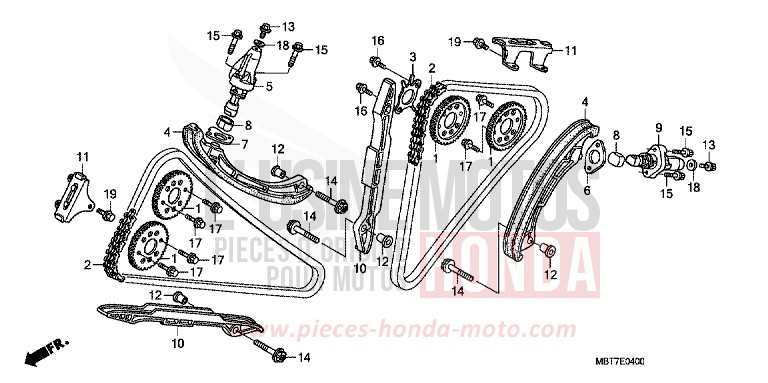 CAM CHAIN/TENSIONER for Varadero CHEVALIER SILVER METALLIC (NHA83) from 2010