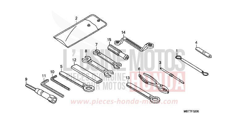 TOOLS for Varadero CHEVALIER SILVER METALLIC (NHA83) from 2010