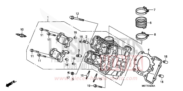 FRONT CYLINDER HEAD for Varadero PEARL CONCOURS BLACK (NHA65) from 2010