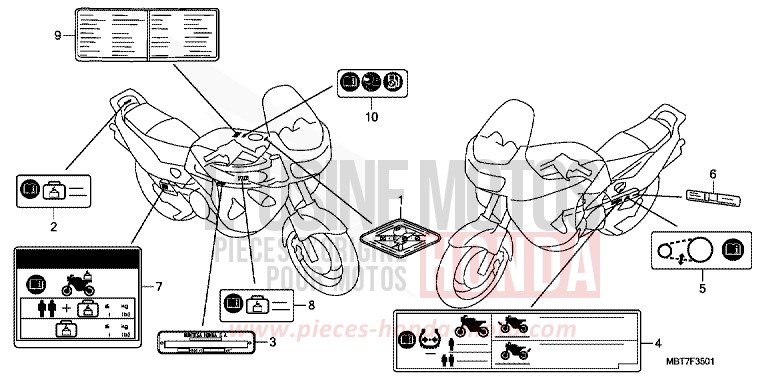 CAUTION LABEL (XL1000VA/VAA) for Varadero PEARL CONCOURS BLACK (NHA65) from 2010