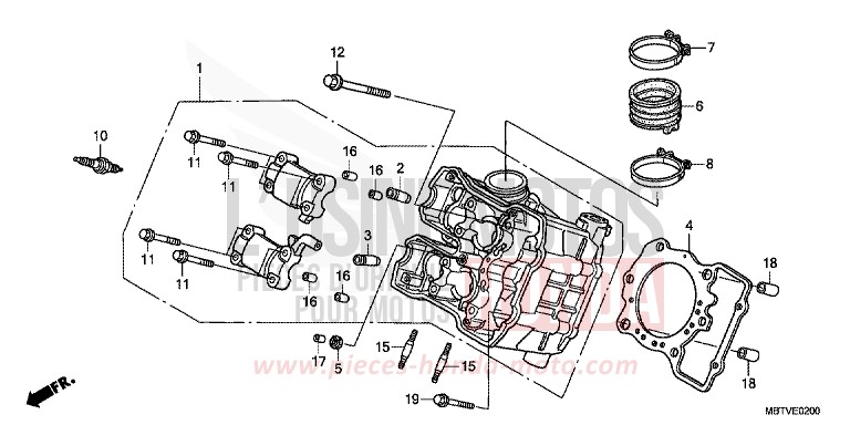 FRONT CYLINDER HEAD for Varadero PEARL CONCOURS BLACK (NHA65) from 2011