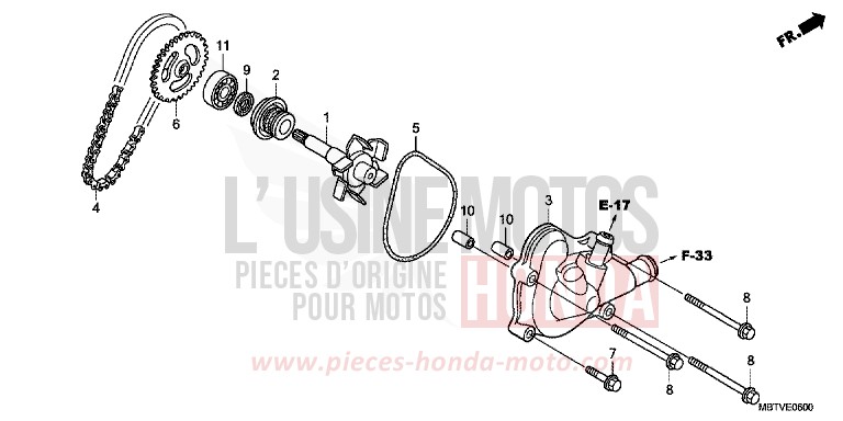 WATER PUMP for Varadero PEARL CONCOURS BLACK (NHA65) from 2011